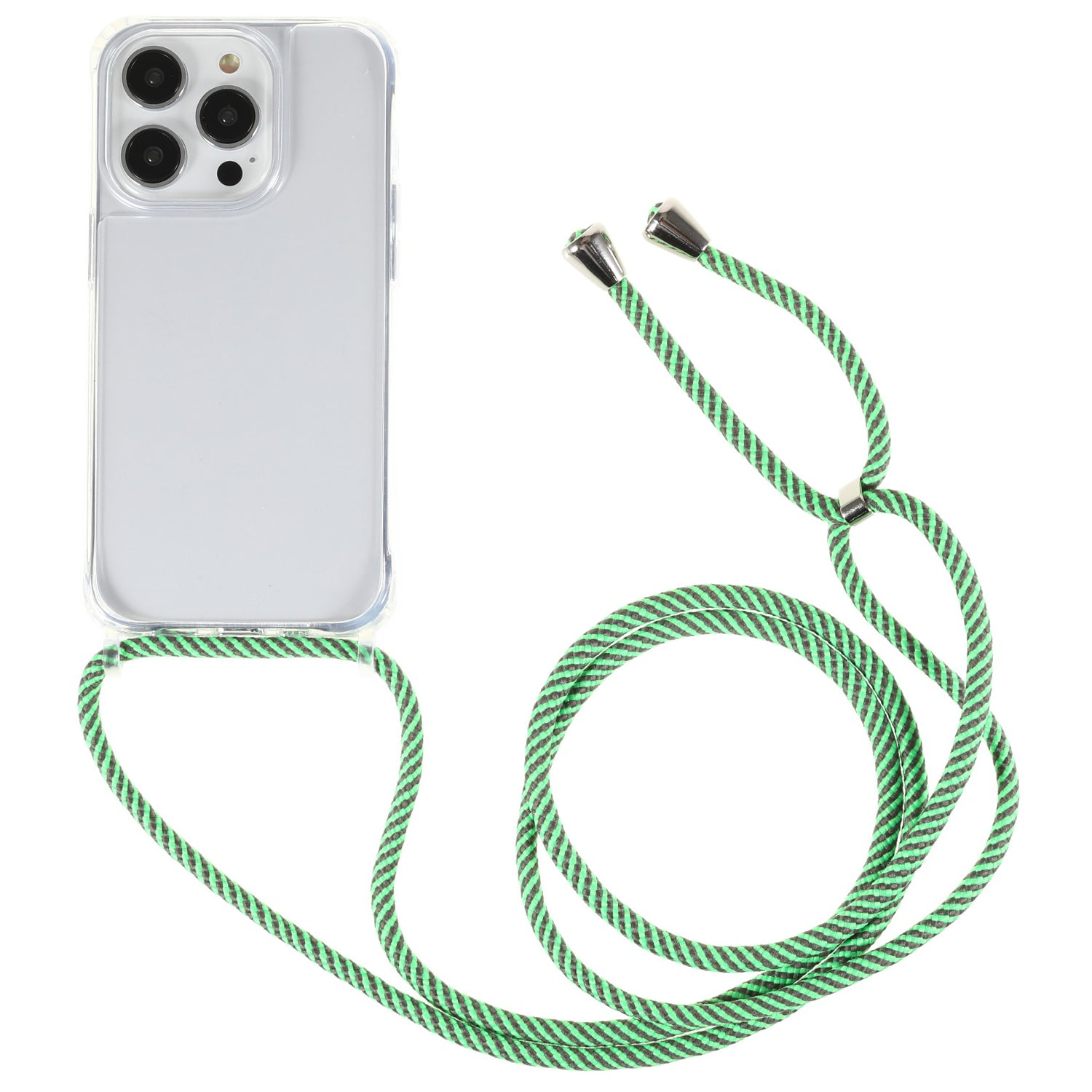 Clear Phone Cover for iPhone 14 Pro Max, TPU+Acrylic Anti-drop Phone Case with Lanyard - White Clear Phone Cover for iPhone 14 Pro Max, TPU+Acrylic Anti-drop Phone Case with Lanyard - White